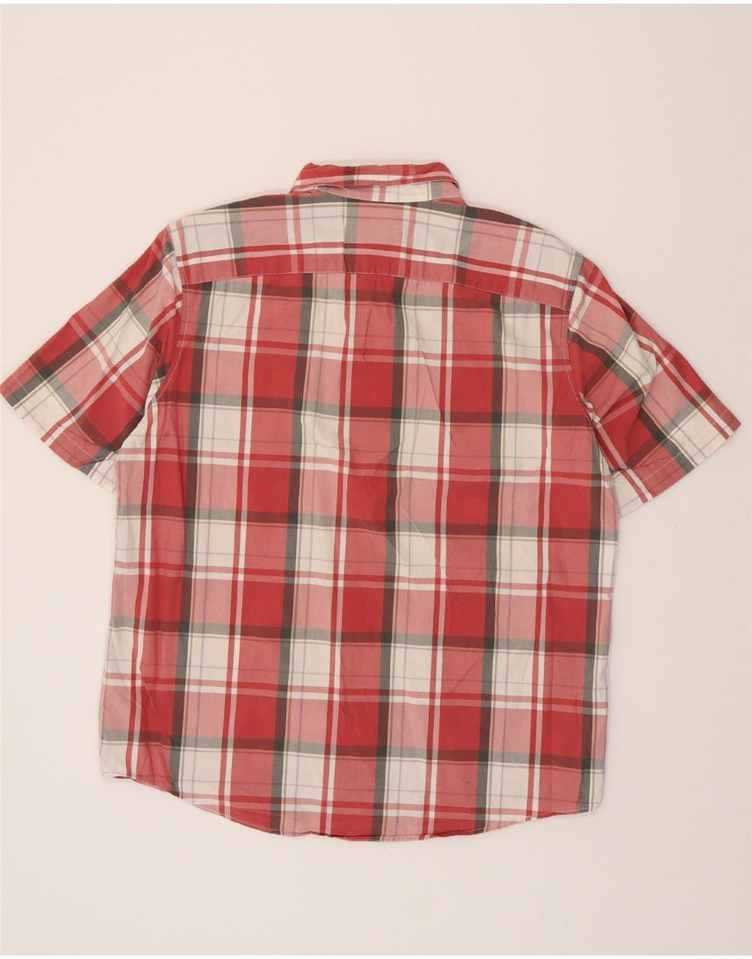EDDIE BAUER Chemise à manches courtes pour homme en coton à carreaux rouges