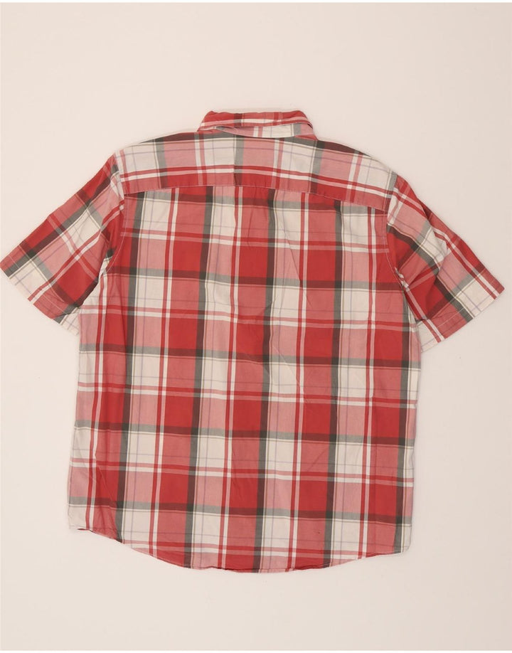EDDIE BAUER Chemise à manches courtes pour homme en coton à carreaux rouges