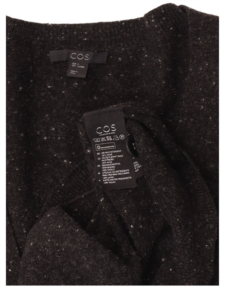 Cos Cardigan surdimensionné pour femme UK 10 Petite laine mouchetée noire
