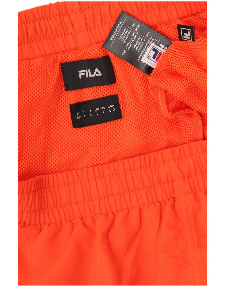 FILA Short de Bain Homme Large Orange Colorblock Polyester