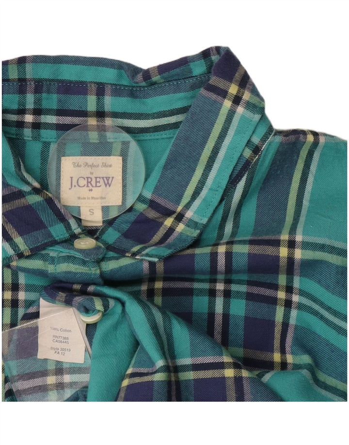 J. Crew Chemise en flanelle pour femme UK 10 Petit coton à carreaux turquoise