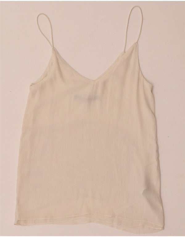 Zara Femme Cami Top UK 6 XS Polyester Blanc Cassé