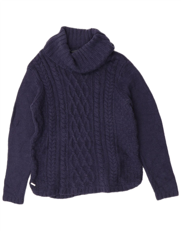 Joules Pull col roulé pour femme UK 12 Bleu marine moyen Acrylique