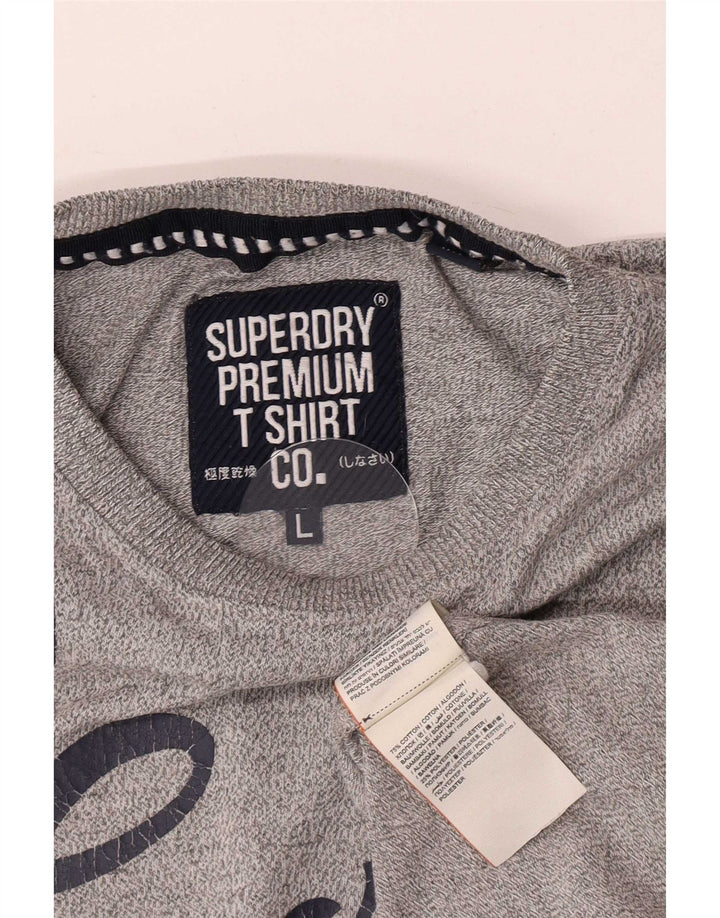 Superdry T-Shirt Graphique Homme Grand Gris Coton