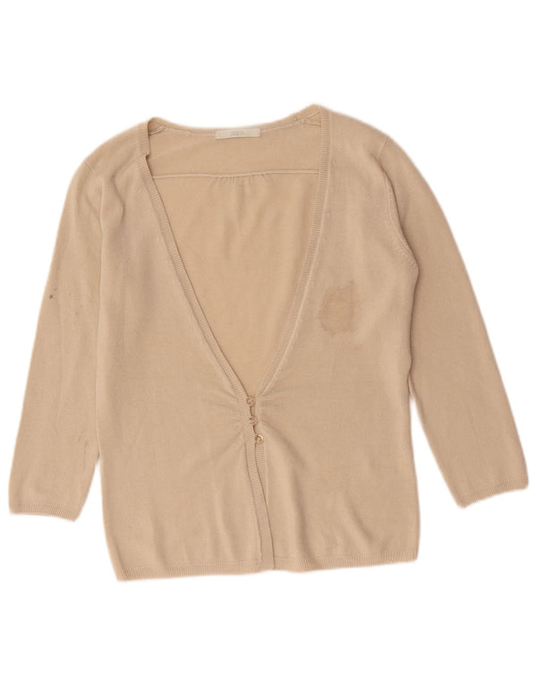 Marks & Spencer Pull Cardigan pour Femme UK 10 Petit Acrylique Beige
