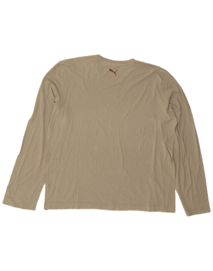 Puma Haut graphique à manches longues pour homme en coton beige 2XL
