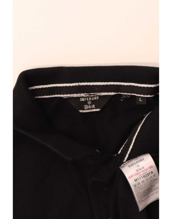 Superdry Polo Graphique Homme Large Noir Coton