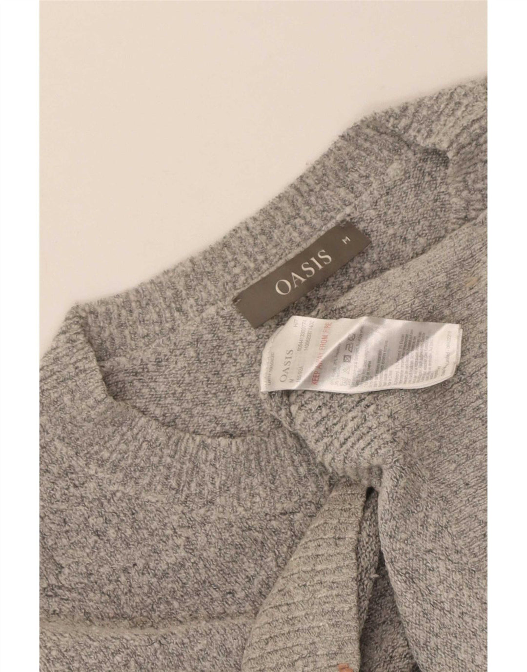 Oasis Pull col bateau pour femme UK 12 Gris moyen Acrylique