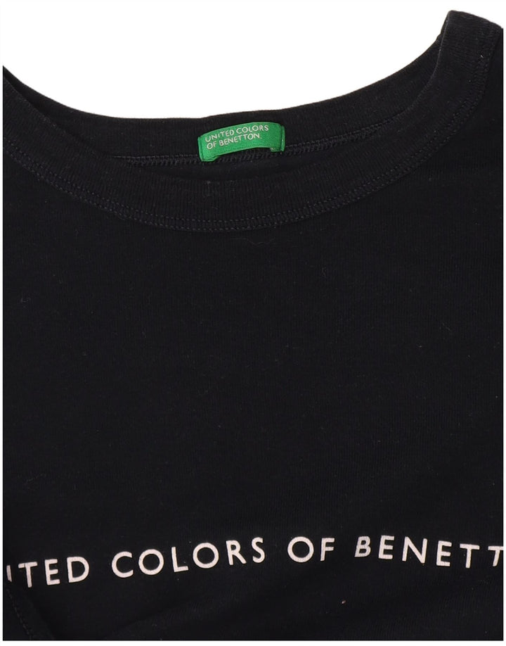Benetton T-Shirt Graphique Femme UK 14 Bleu Marine Moyen