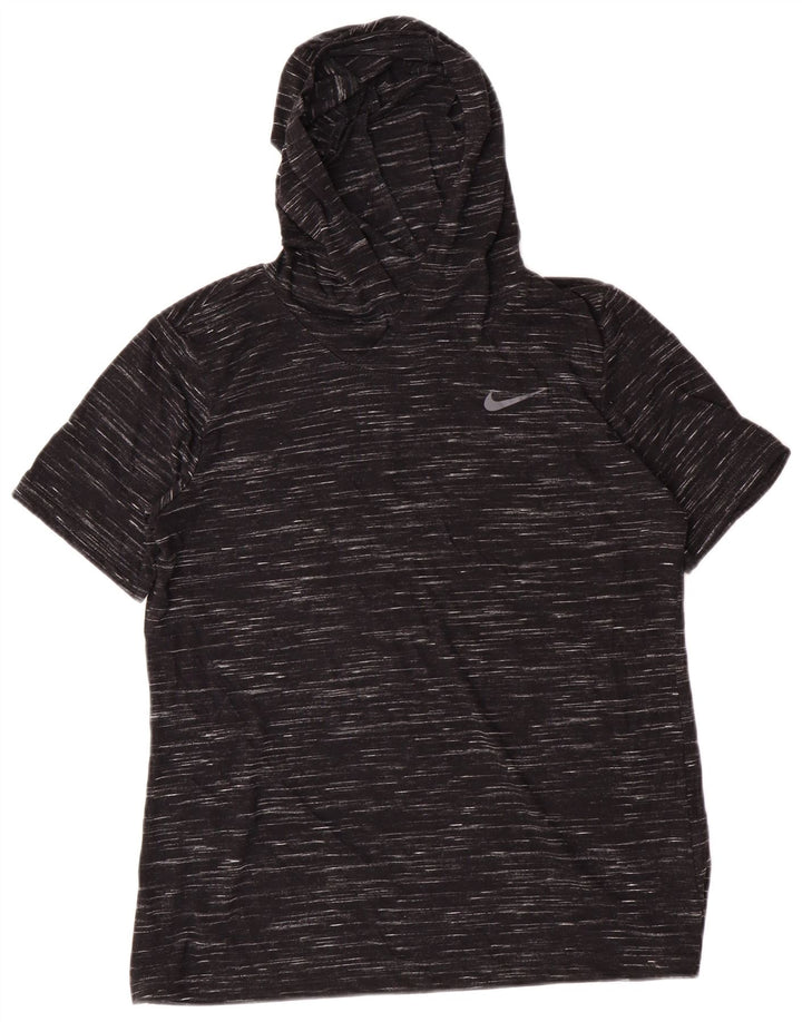 Nike T-shirt à capuche pour femme UK 44 Polyester moucheté noir moyen