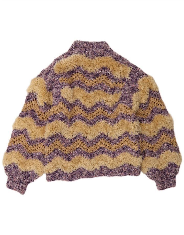 C&A Pull cardigan entièrement zippé pour femme UK 14 Chevron multicolore moyen