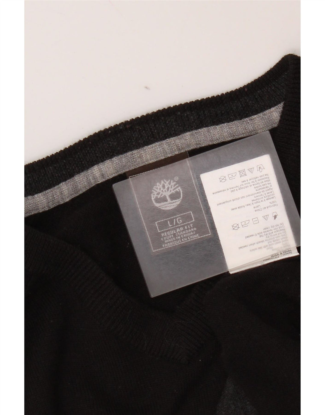 Timberland Pull coupe classique à col en V pour homme en laine noire