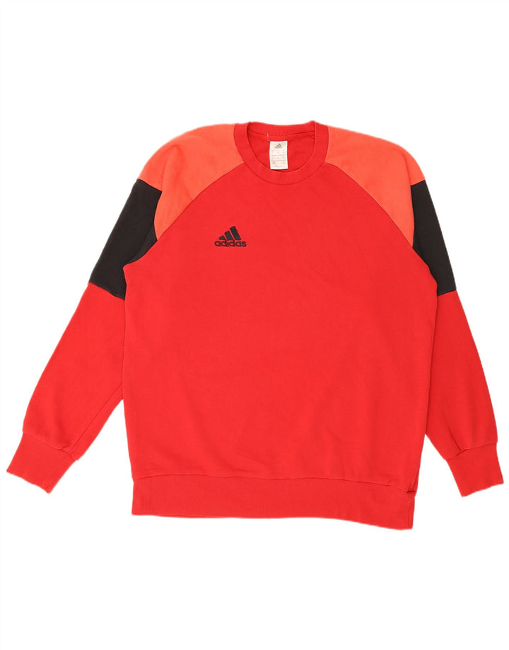 ADIDAS Sweat-shirt pour homme XL en coton color block rouge