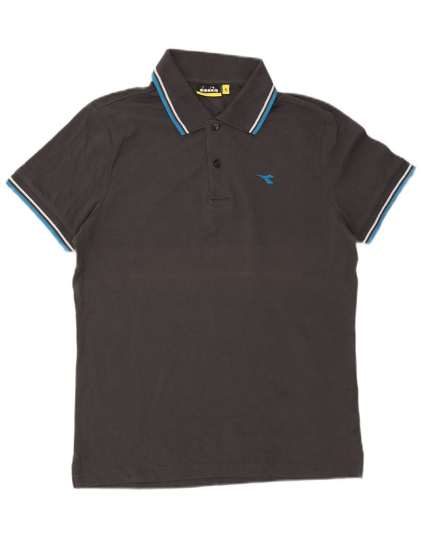 Diadora Polo Homme Petit Gris Rayé Coton