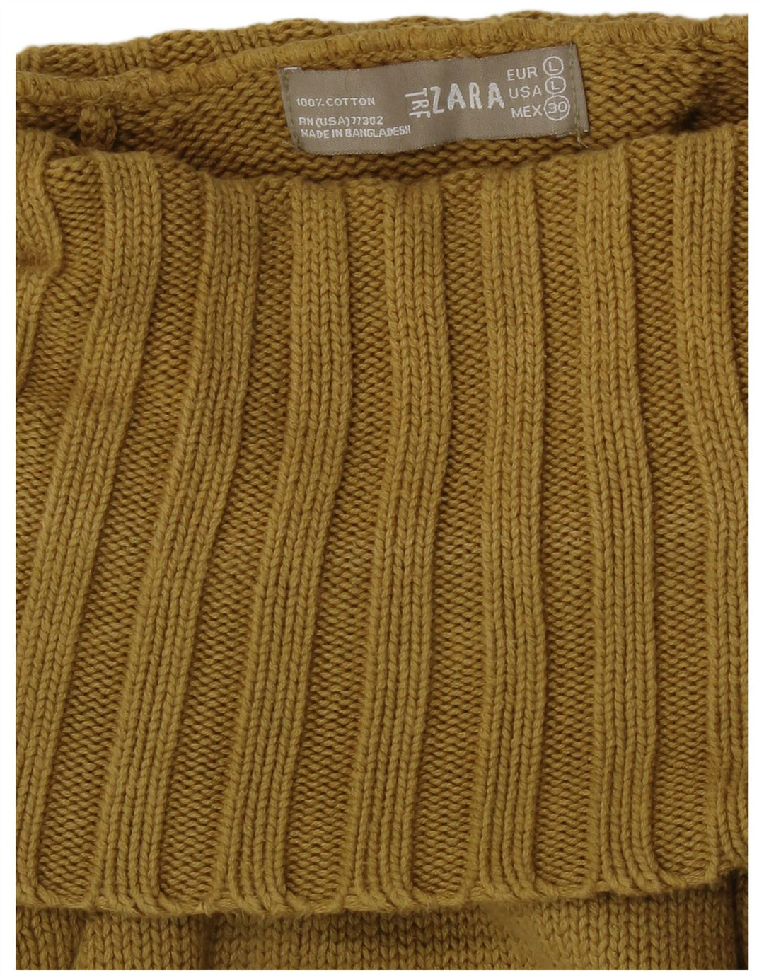 Zara Pull col roulé pour femme UK 14 Large Jaune