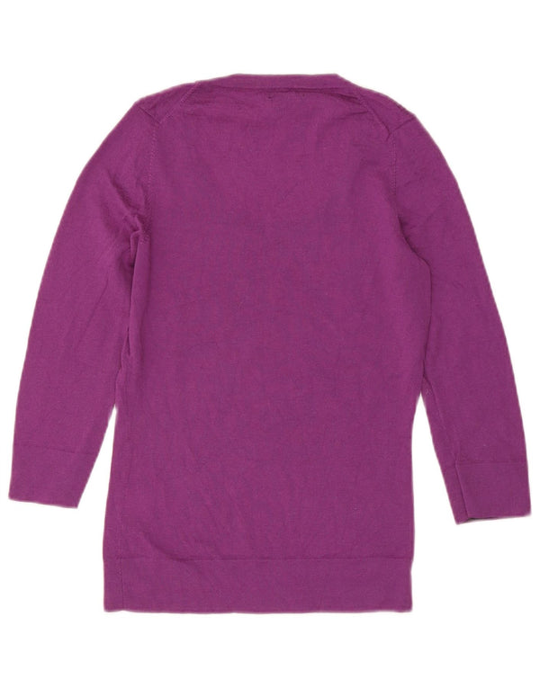 Hobbs Pull à manches 3/4 et col bateau pour femme UK 10 Petite laine violette