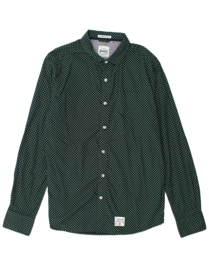 SUPERDRY Chemise Graphique Homme 2XL Bleu Marine Taché