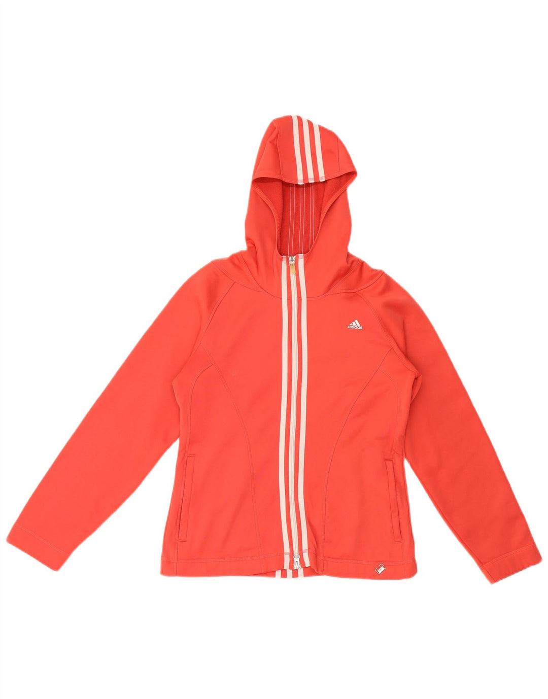 Adidas Climawarm Zip Sweat à capuche pour femme UK 12 Rouge moyen Polyester