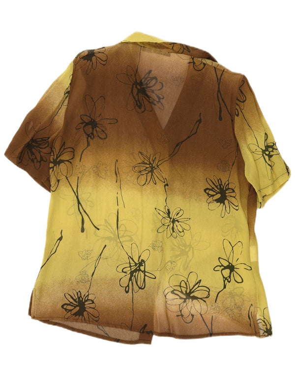 Giulia Galanti Chemisier à manches courtes pour femme UK 16 Grand jaune floral
