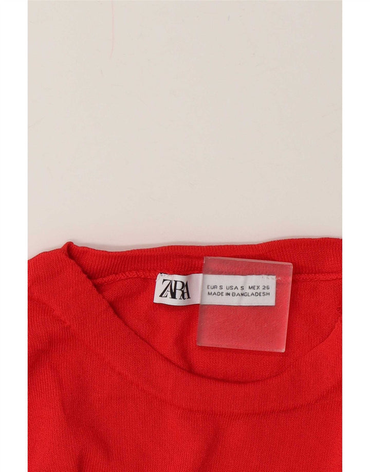 Zara Chemisier Femme Top UK 10 Petit Rouge
