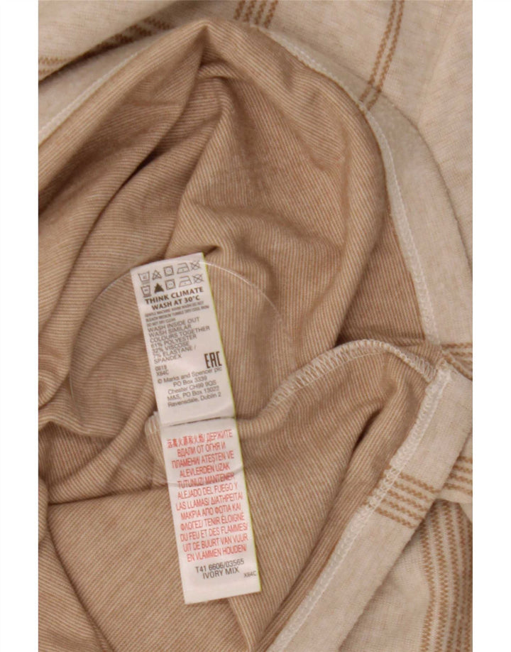 Marks & Spencer Haut à manches longues pour femme UK 12 Medium Off White Check