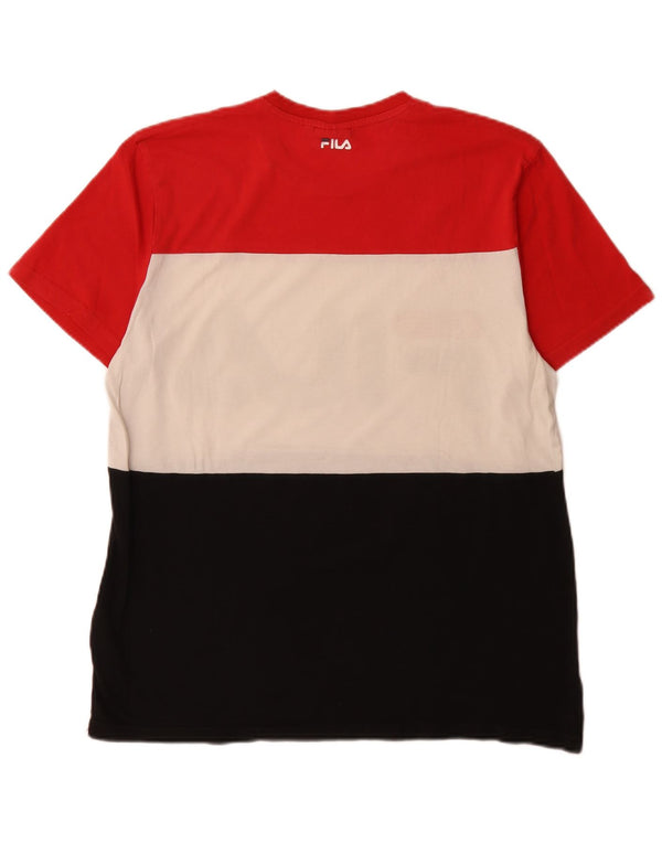 Fila T-Shirt Graphique Homme Multicolore Medium Coton Colorblock