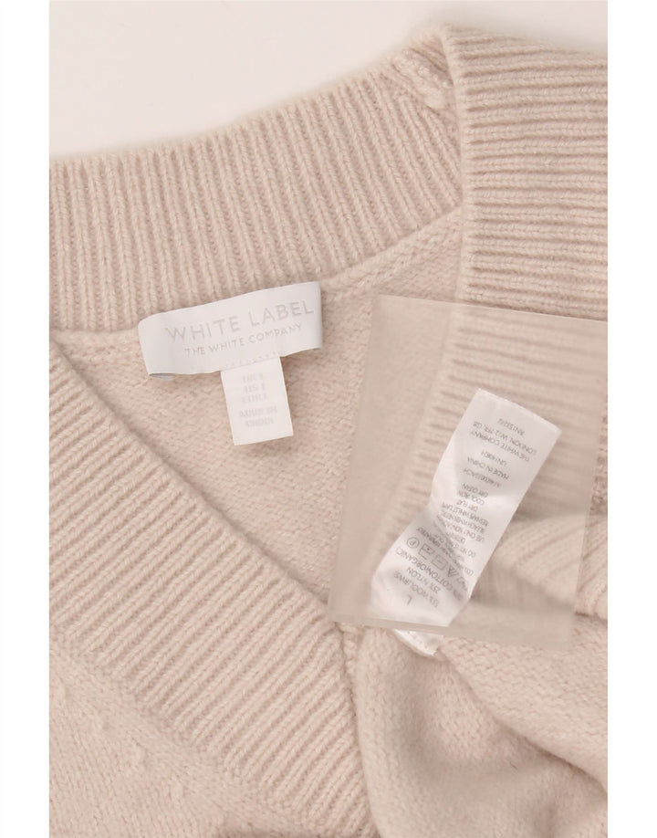White Stuff Pull court à col en V pour femme UK 16 Large Gris Laine
