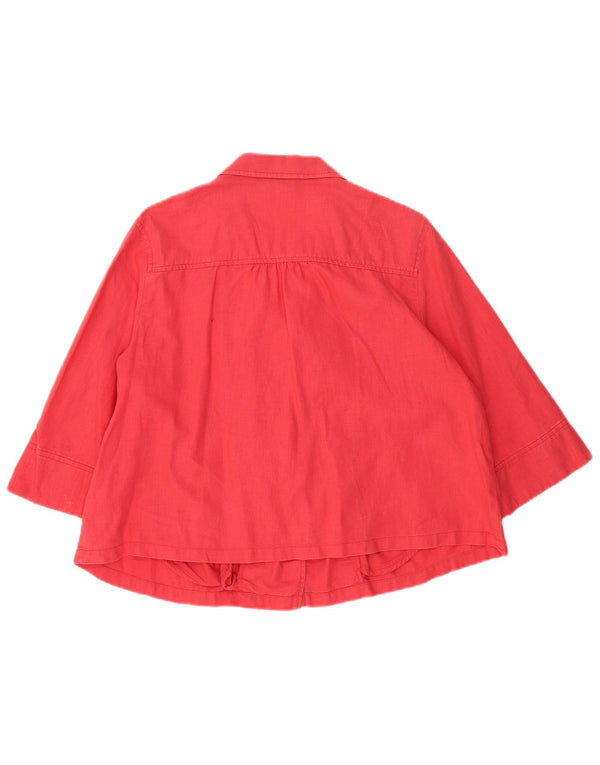 Marks & Spencer Veste blazer à manches 3/4 pour femme 1 bouton UK 18 XL Lin rouge