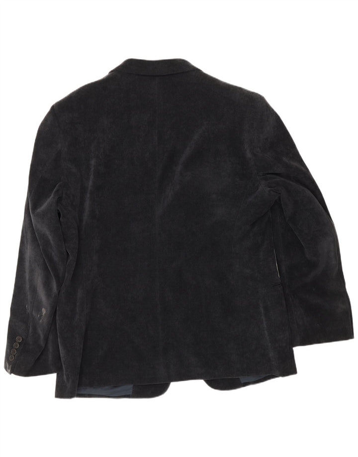 Armani Collezioni Veste blazer en velours côtelé à 2 boutons pour homme IT 58 3XL Bleu marine