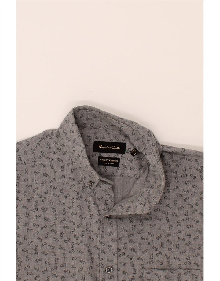 MASSIMO DUTTI Mens Abstract Pattern Shirt Medium Grey Cotton Vintage Massimo Dutti and Second-Hand Massimo Dutti from Messina Hembry 
