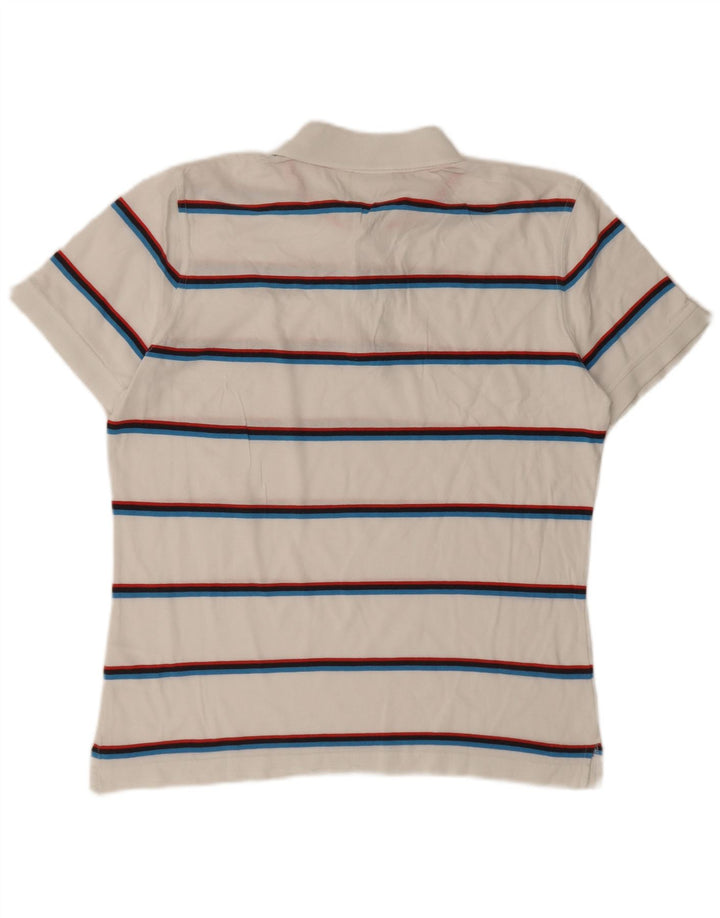 Diadora Polo Homme Coton Rayé Blanc Moyen