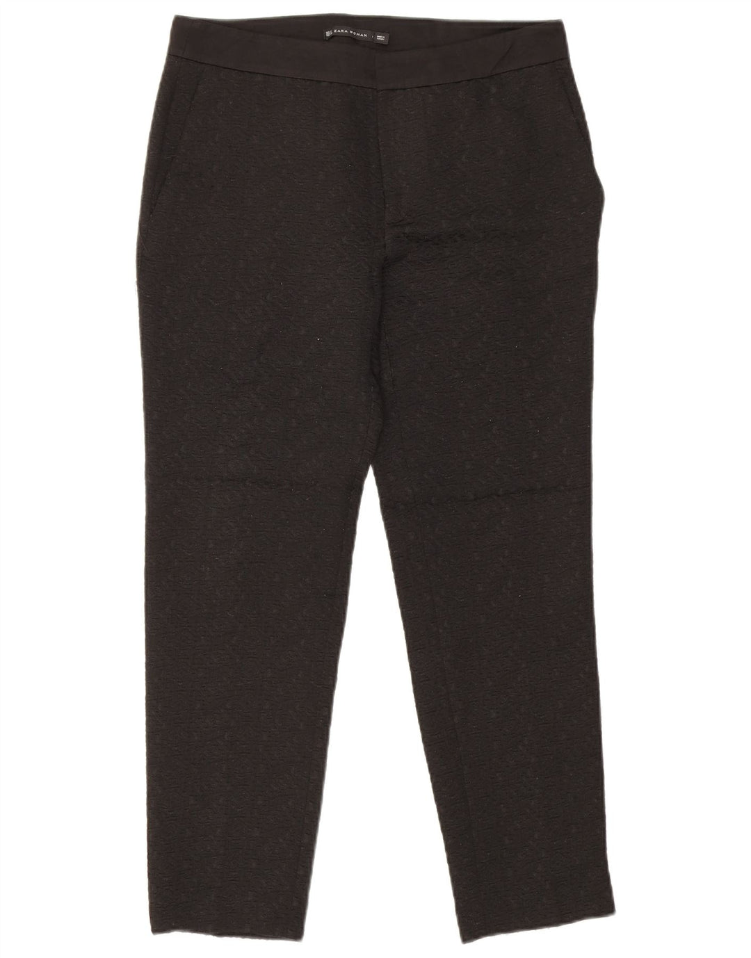 Pantalon Chino Slim Femme Zara Moyen W28 L27 Polyester Géométrique Noir