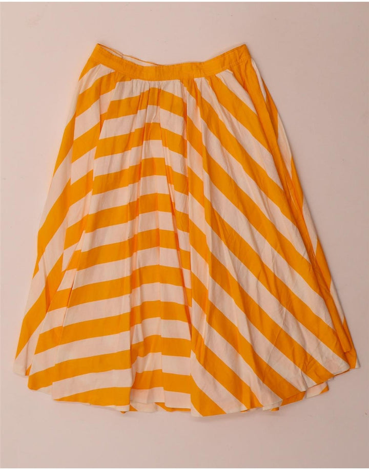 jupe évasée femme vintage W24 Petite rayée jaune