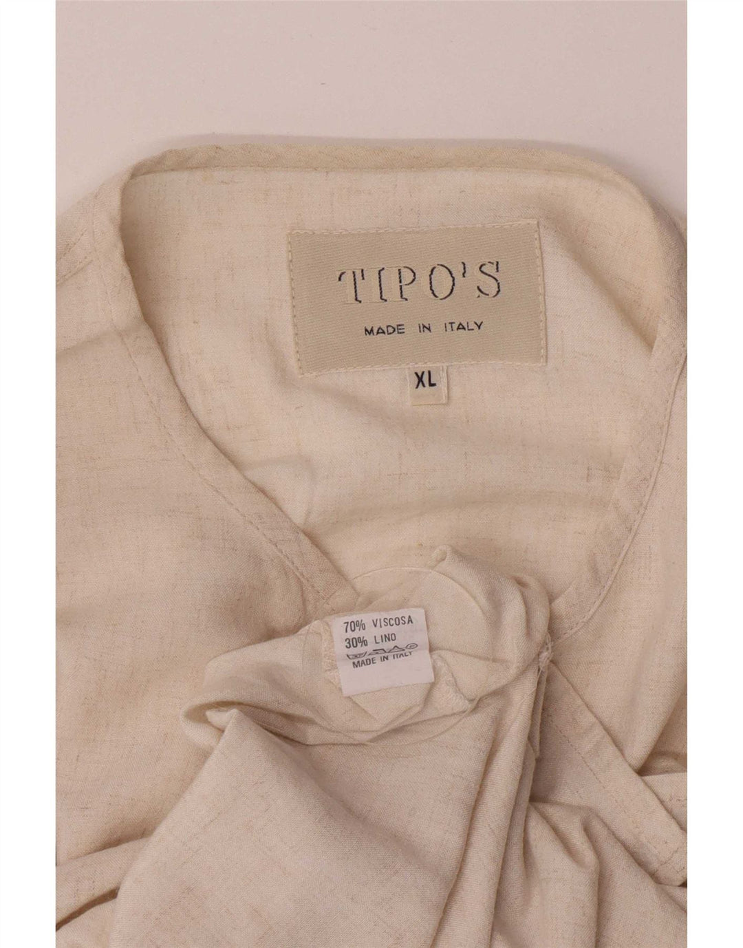 Tipo' S Chemise pull à manches courtes pour homme XL Beige Viscose