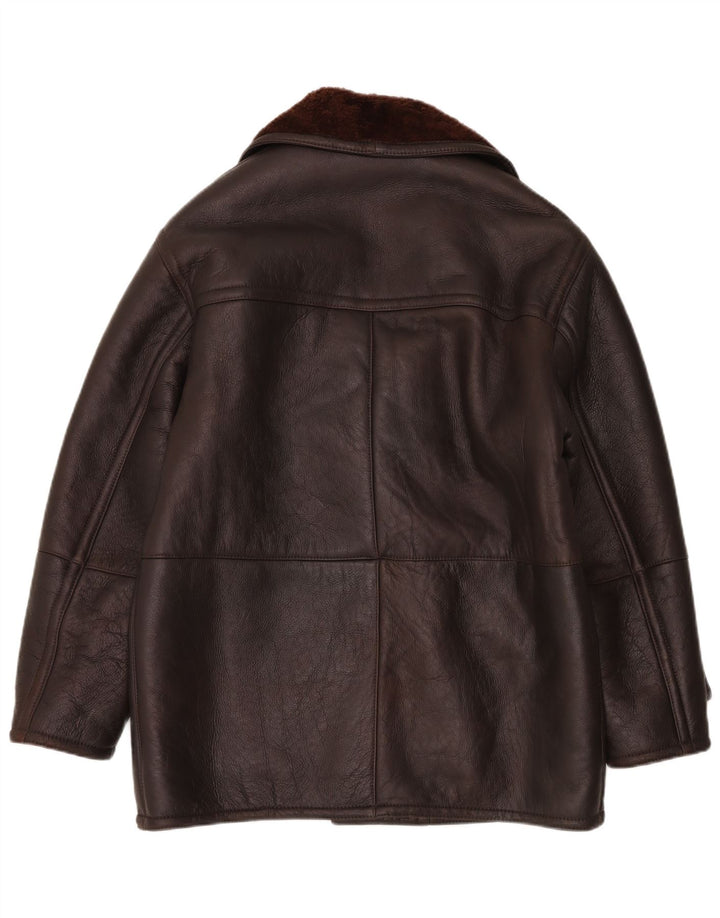veste en peau de mouton coupe ample vintage pour homme IT 48 peau de mouton marron moyen