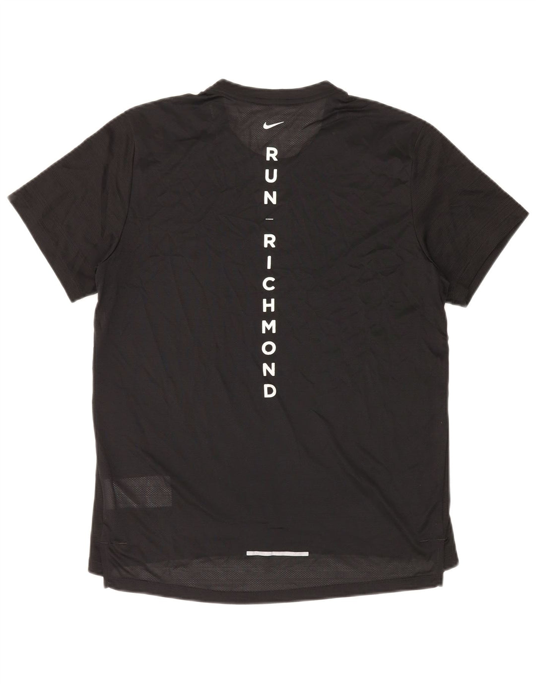 NIKE Femme Dri Fit Graphic T-Shirt Top Noir Moyen Polyester