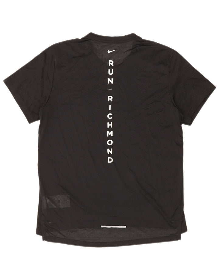 NIKE Femme Dri Fit Graphic T-Shirt Top Noir Moyen Polyester