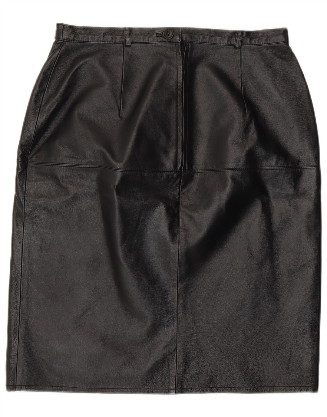 jupe crayon en cuir femme vintage UK 12 Moyen W28 Cuir Noir