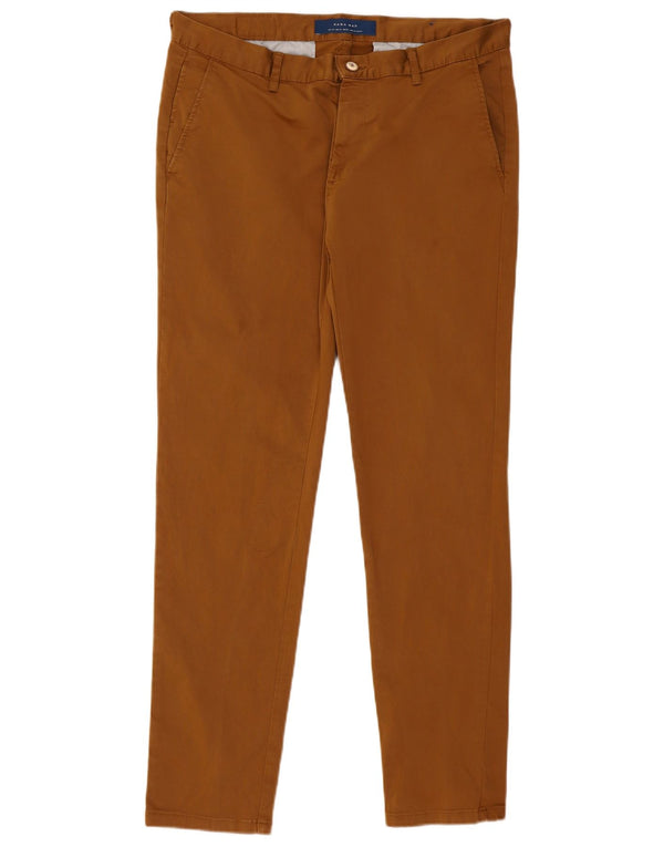 Zara Pantalon Chino Slim Homme EU 44 Large W34 L30 Marron