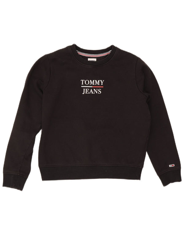 Tommy Hilfiger Sweat-shirt surdimensionné graphique pour femme UK 10 Petit Noir