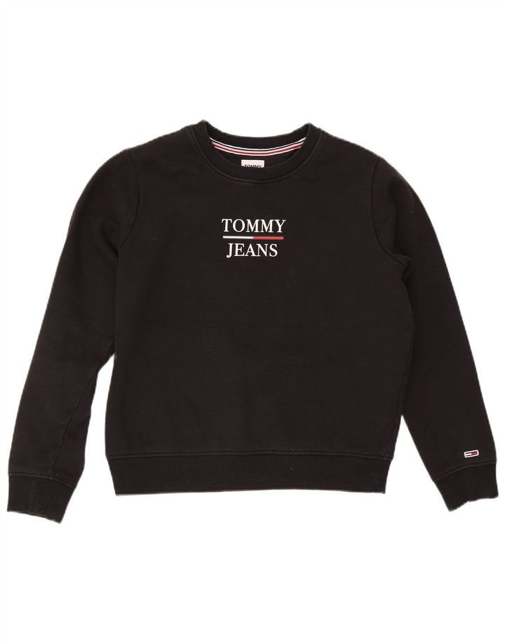 Tommy Hilfiger Sweat-shirt surdimensionné graphique pour femme UK 10 Petit Noir
