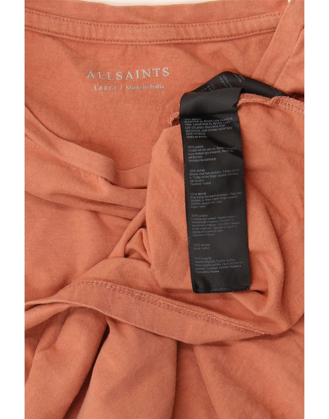 All Saints T-Shirt Homme Haut Large Marron Coton