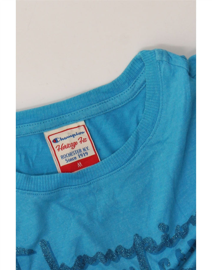 CHAMPION T-shirt graphique Heritage Fit pour femme UK 12 Bleu moyen