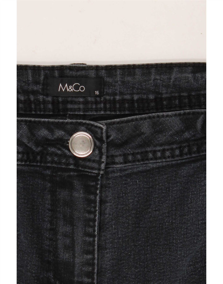 M&Co Jean droit pour femme UK 16 Large W36 L30 Gris