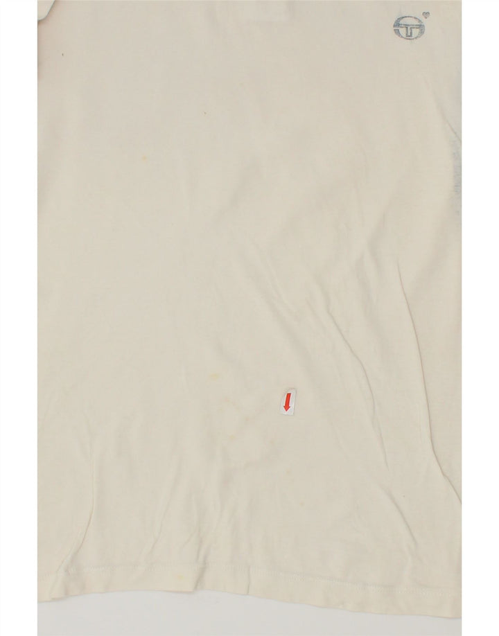SERGIO TACCHINI Womens Polo Shirt UK 12 Medium White Vintage Sergio Tacchini and Second-Hand Sergio Tacchini from Messina Hembry 