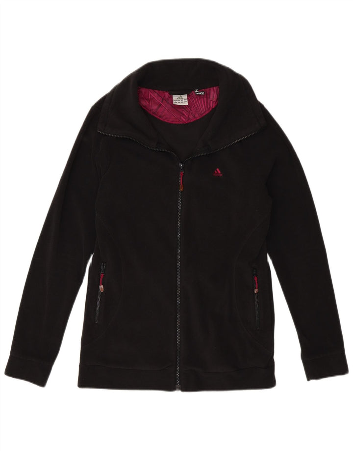 ADIDAS Womens Climawarm Fleece Jacket UK 16 Large Black Polyester