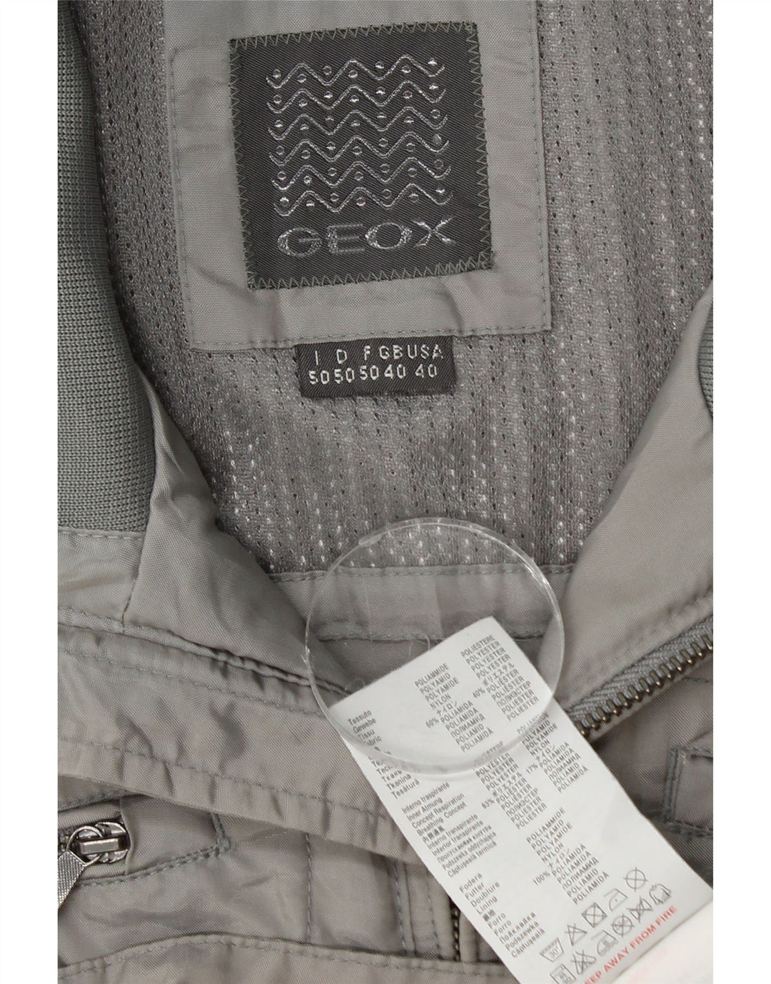 Geox Veste utilitaire pour homme UK 40 Large Gris Polyamide