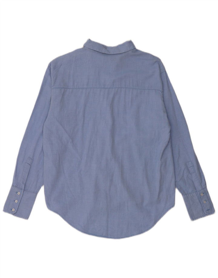 Zara Femme Chemise Oversize UK 6 XS Bleu Coton