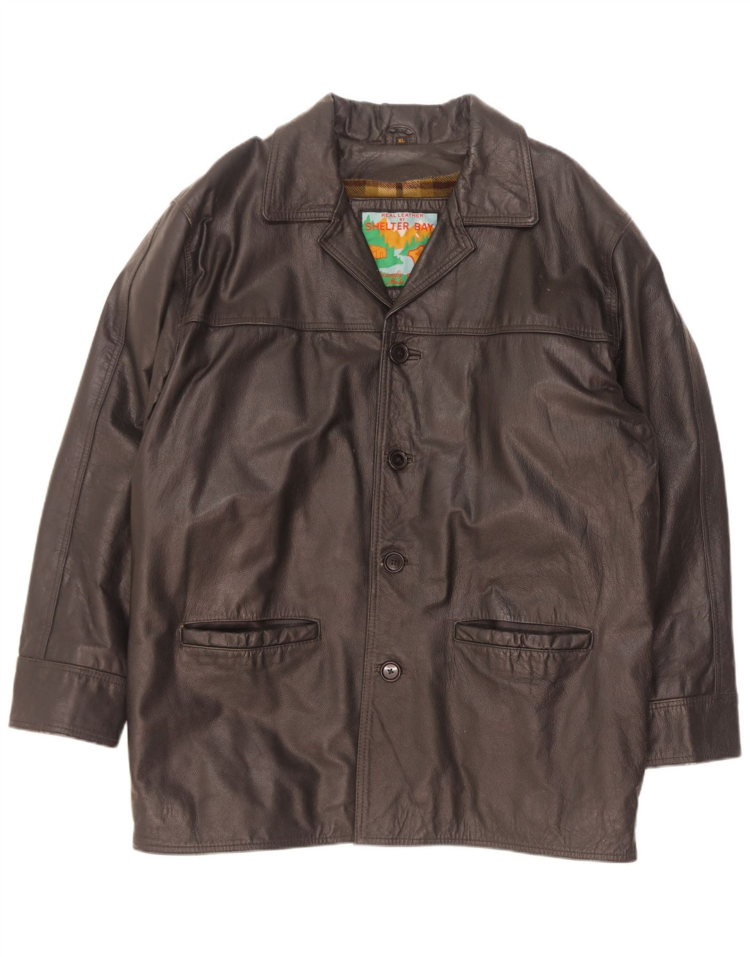 Shelter Bay Veste en cuir pour homme UK 42 XL Noir
