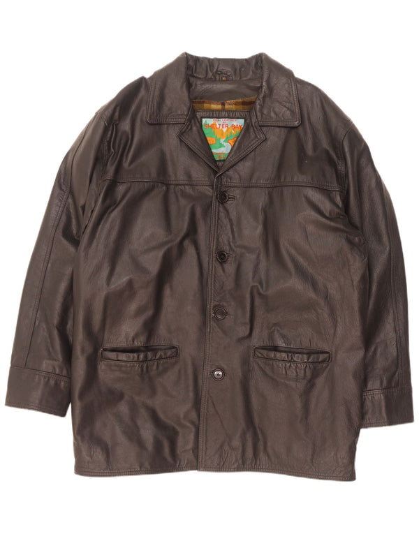 Shelter Bay Veste en cuir pour homme UK 42 XL Noir